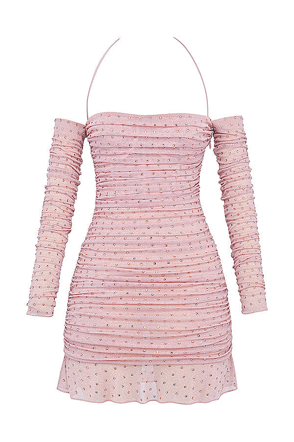 Soft pink crystallized dress