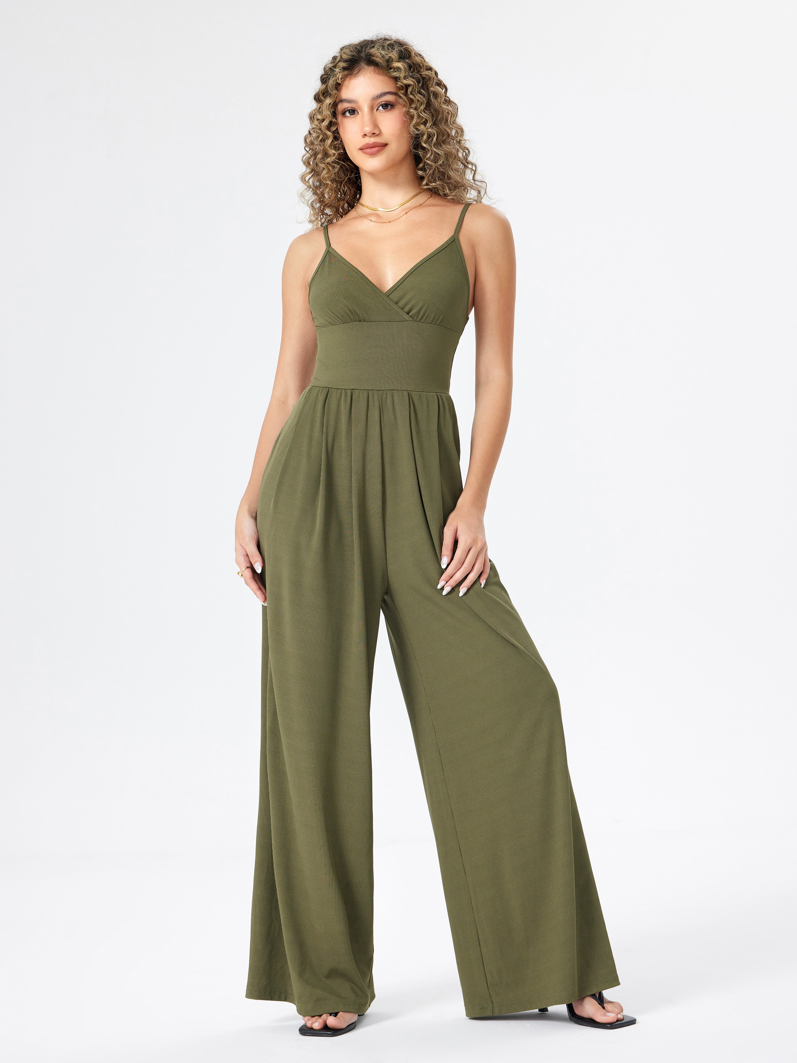 V-neck Wide leg Jumpsuit