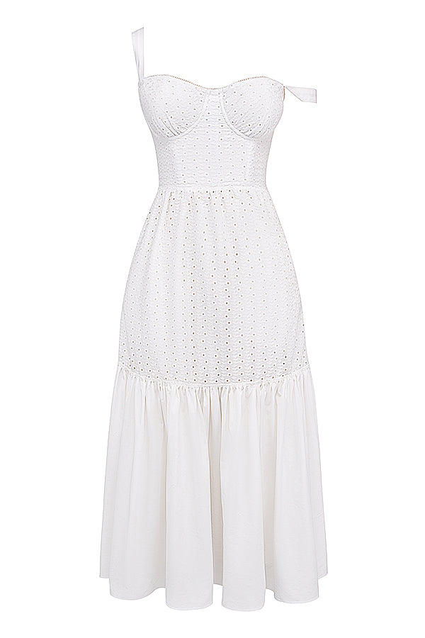 White midi sundress from Broderie Anglaise