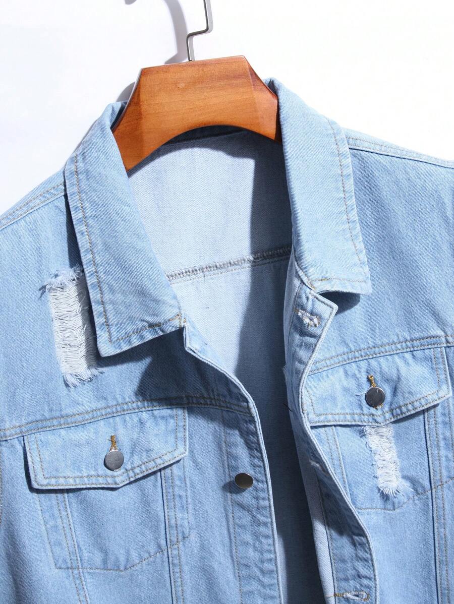 Ripped Denim blue Vest for men