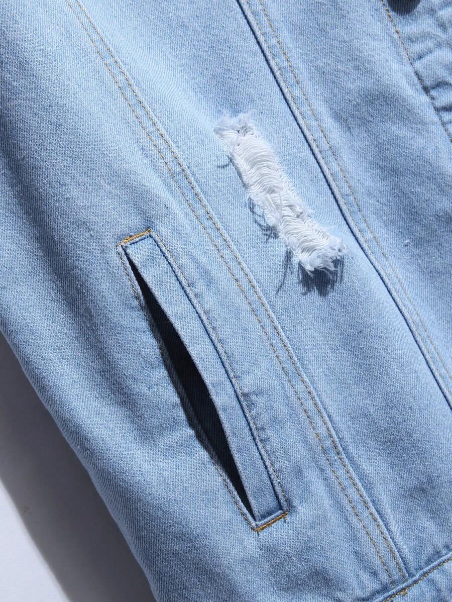 Ripped Denim blue Vest for men