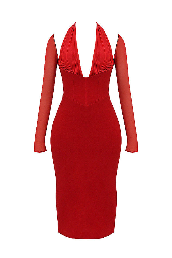 Deep cut midi dress