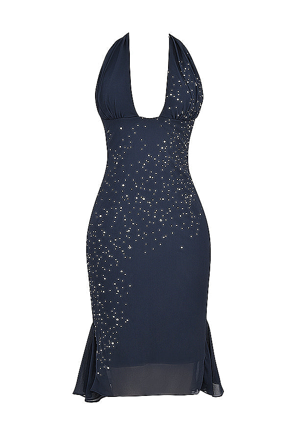 Midnight embellished midi dress