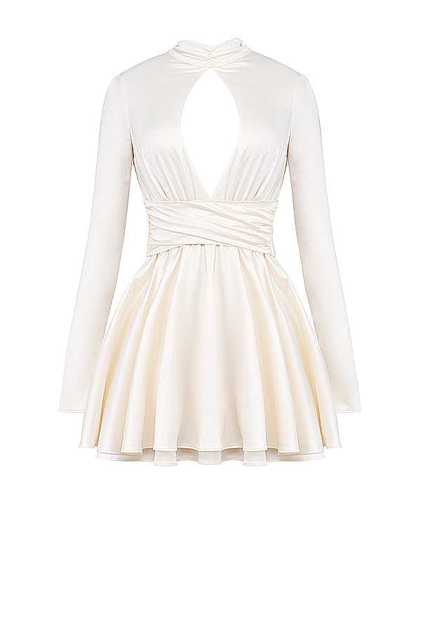 Ivory mini dress with bow