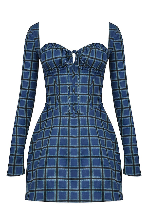 Tartan corset mini dress