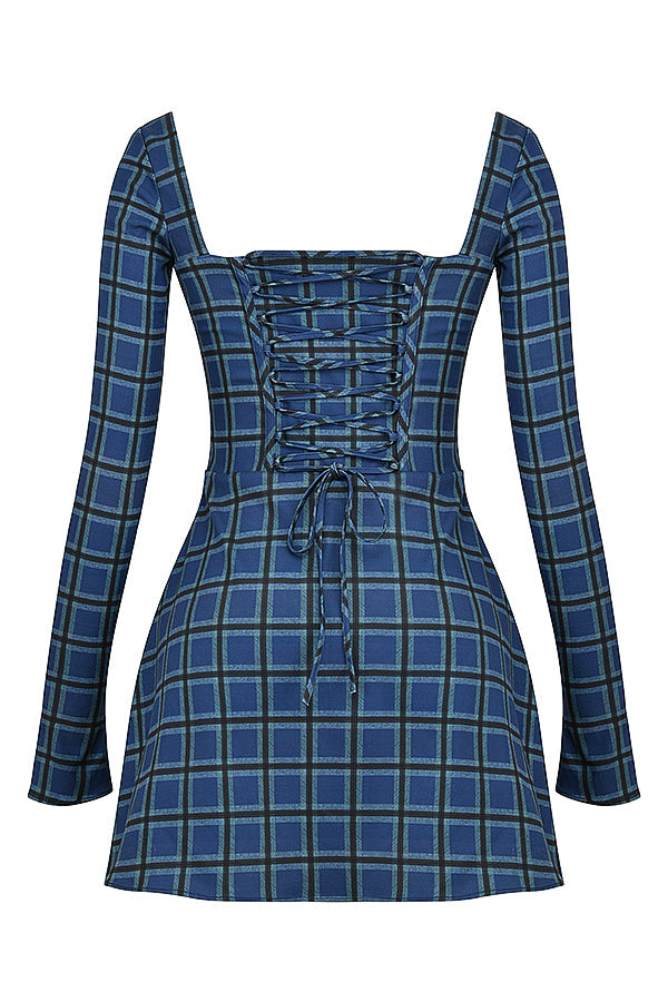 Tartan corset mini dress