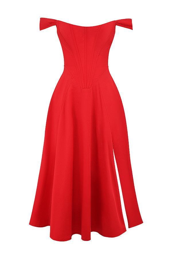 Deep red midi sundress