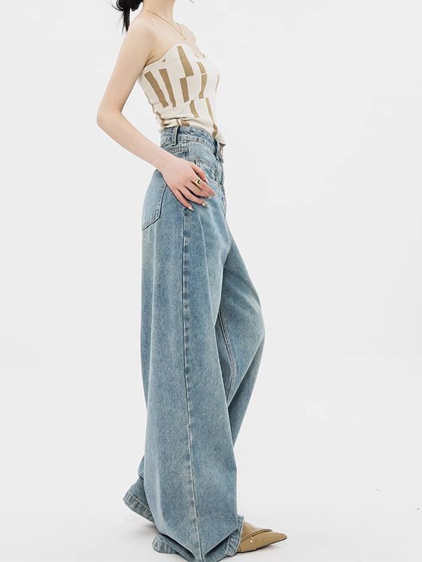 High waist wide leg jeans