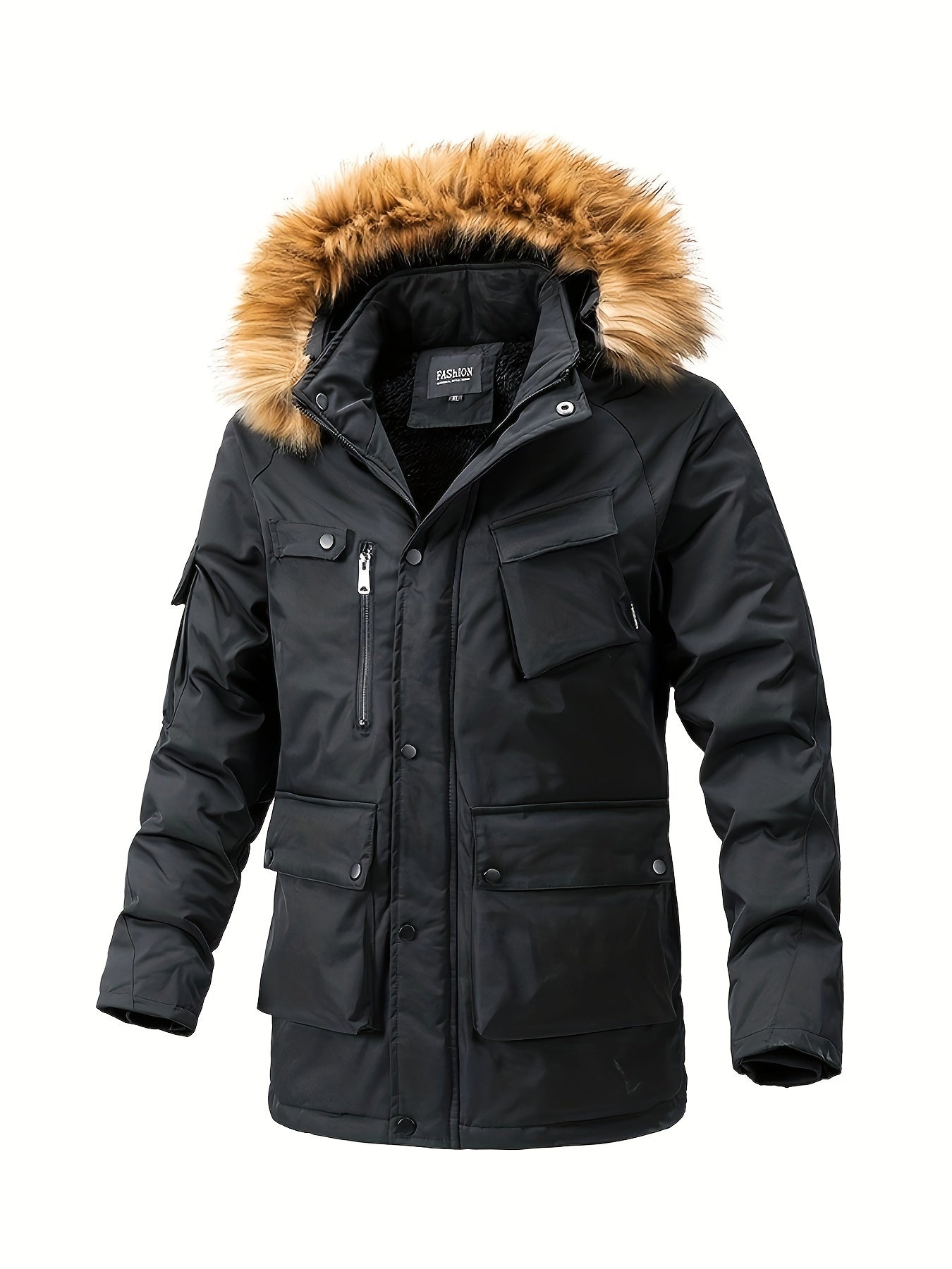 Cotton winter coat with hood