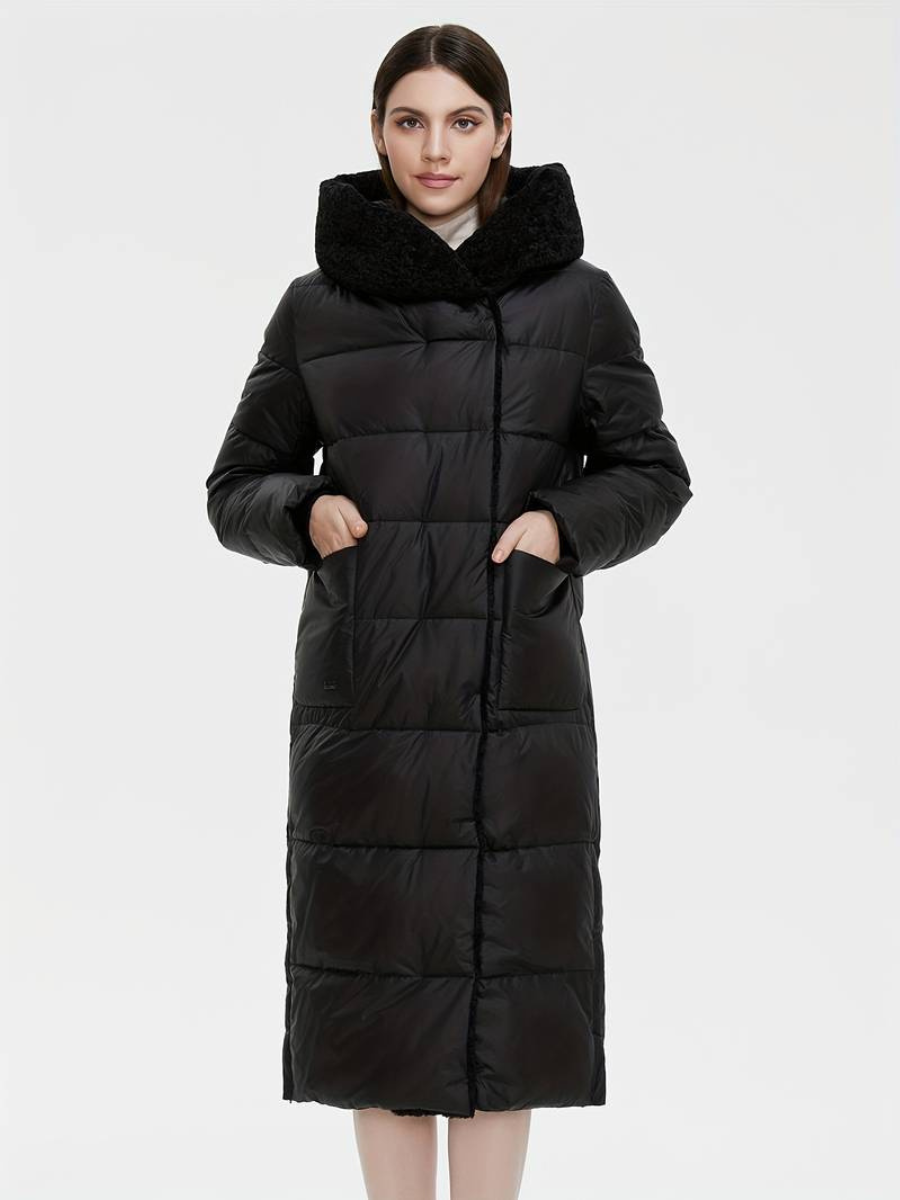 long fluffy jacket with zipper