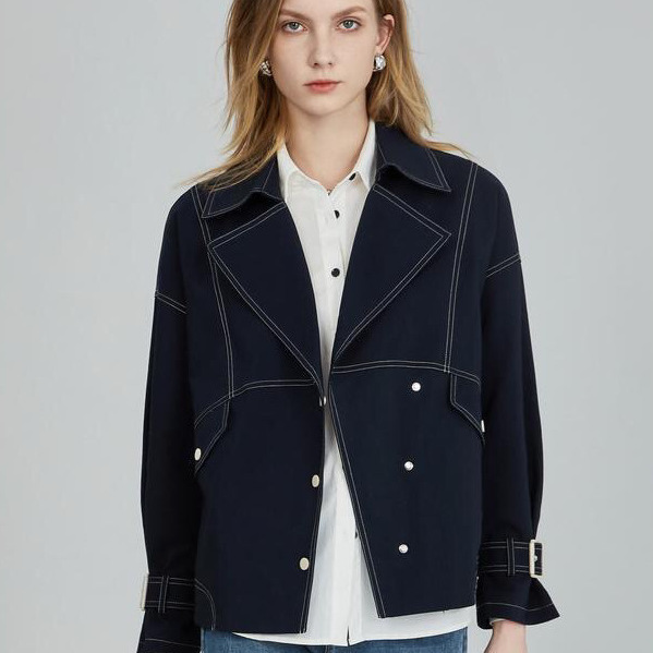 Navy blue lightweight jacket for women