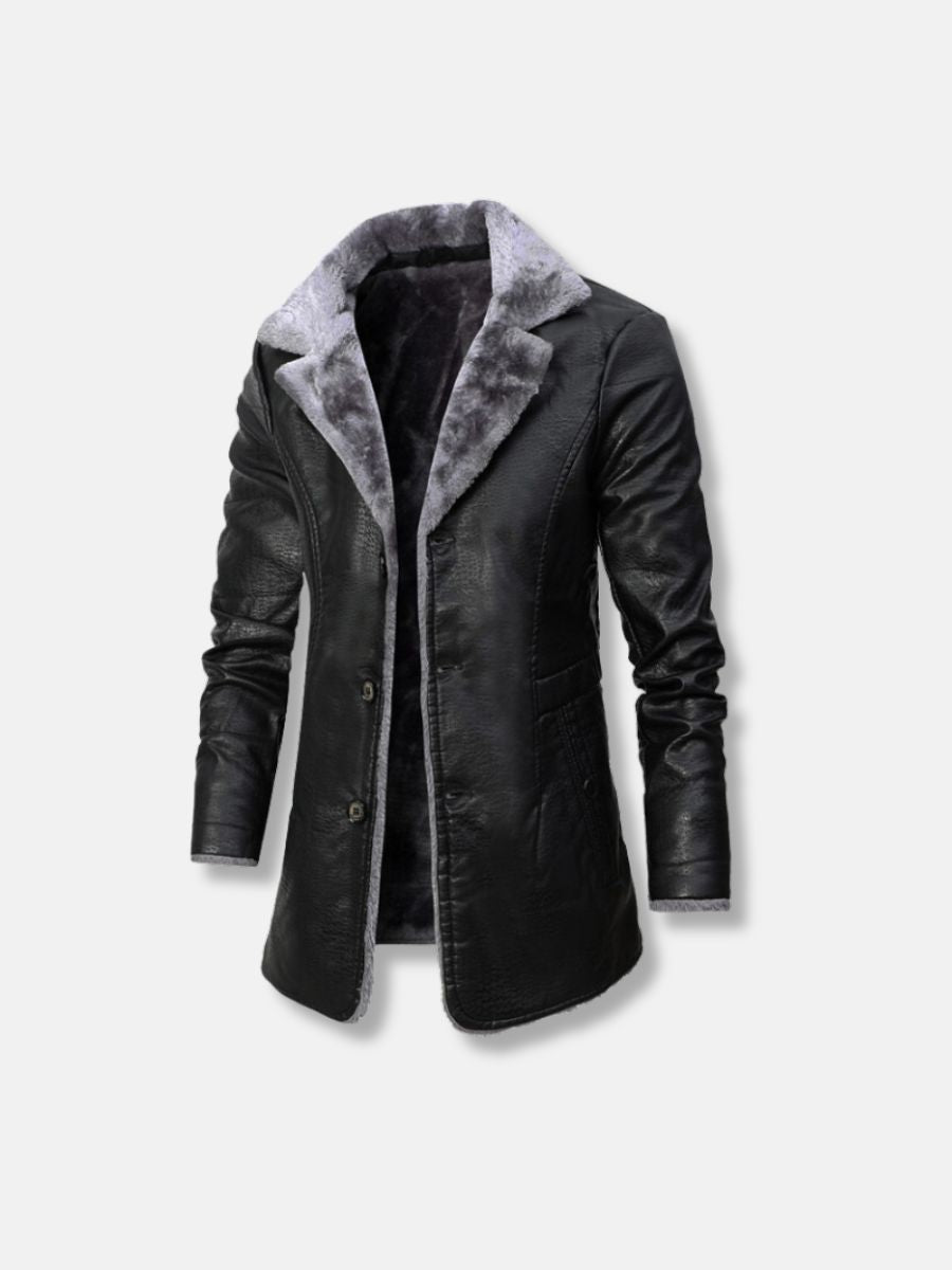 winter fleece leather jacket