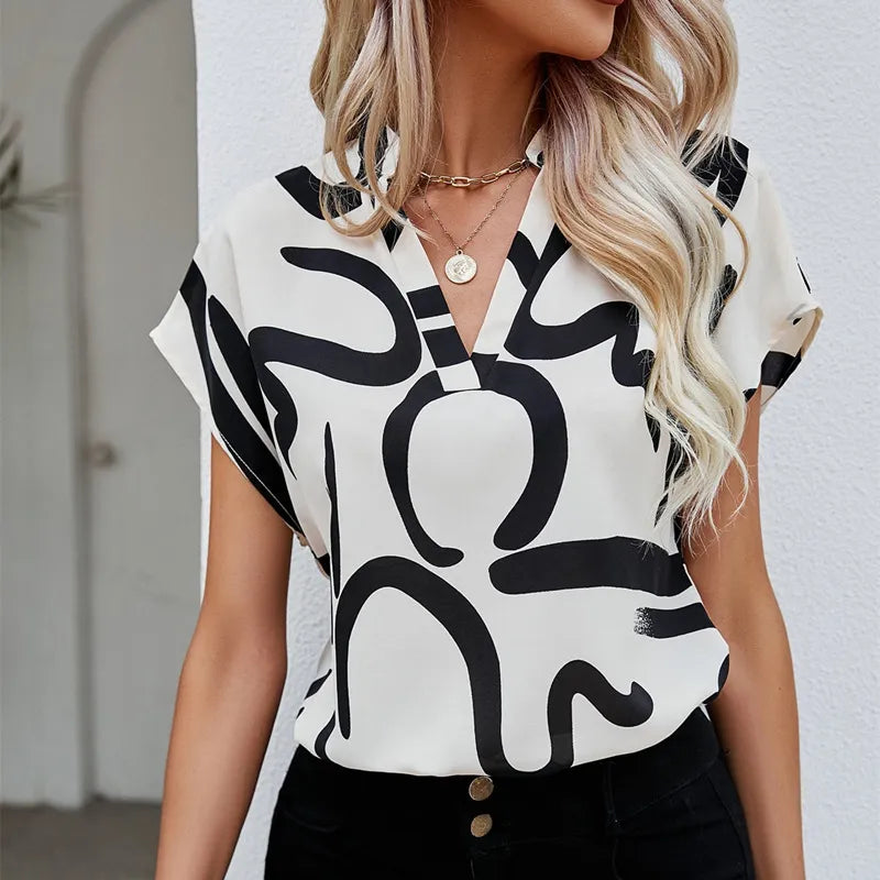 Elegant Graphic Print Blouse