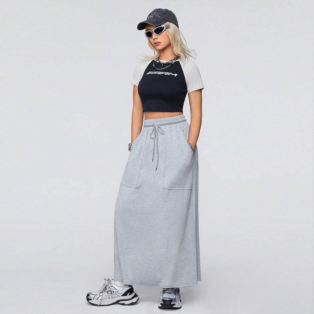 Cozy Maxi Skirt In Grey