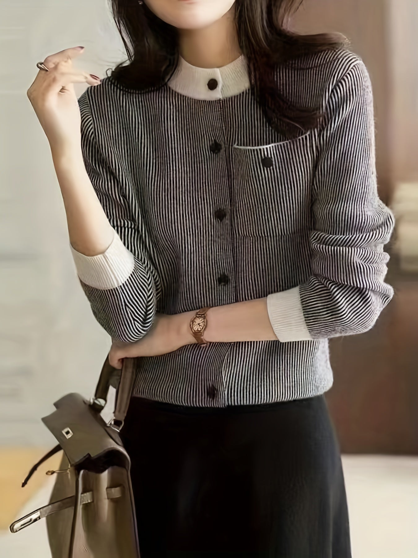 Striped cardigan with buttons