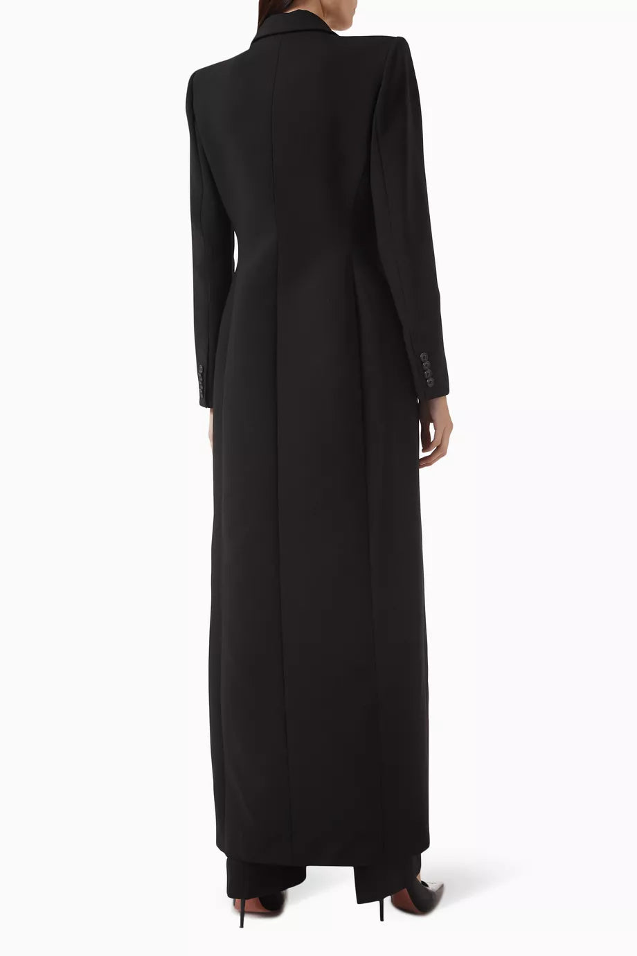 Single Breasted Black Coat in Wool Blend