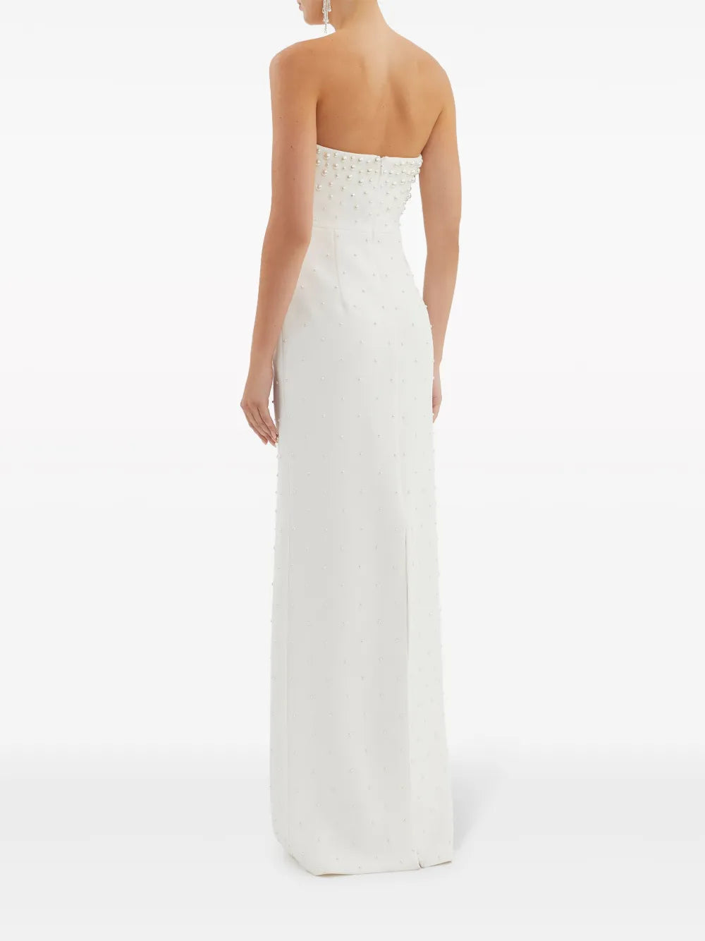 Tube-top White Pearl Maxi Dress