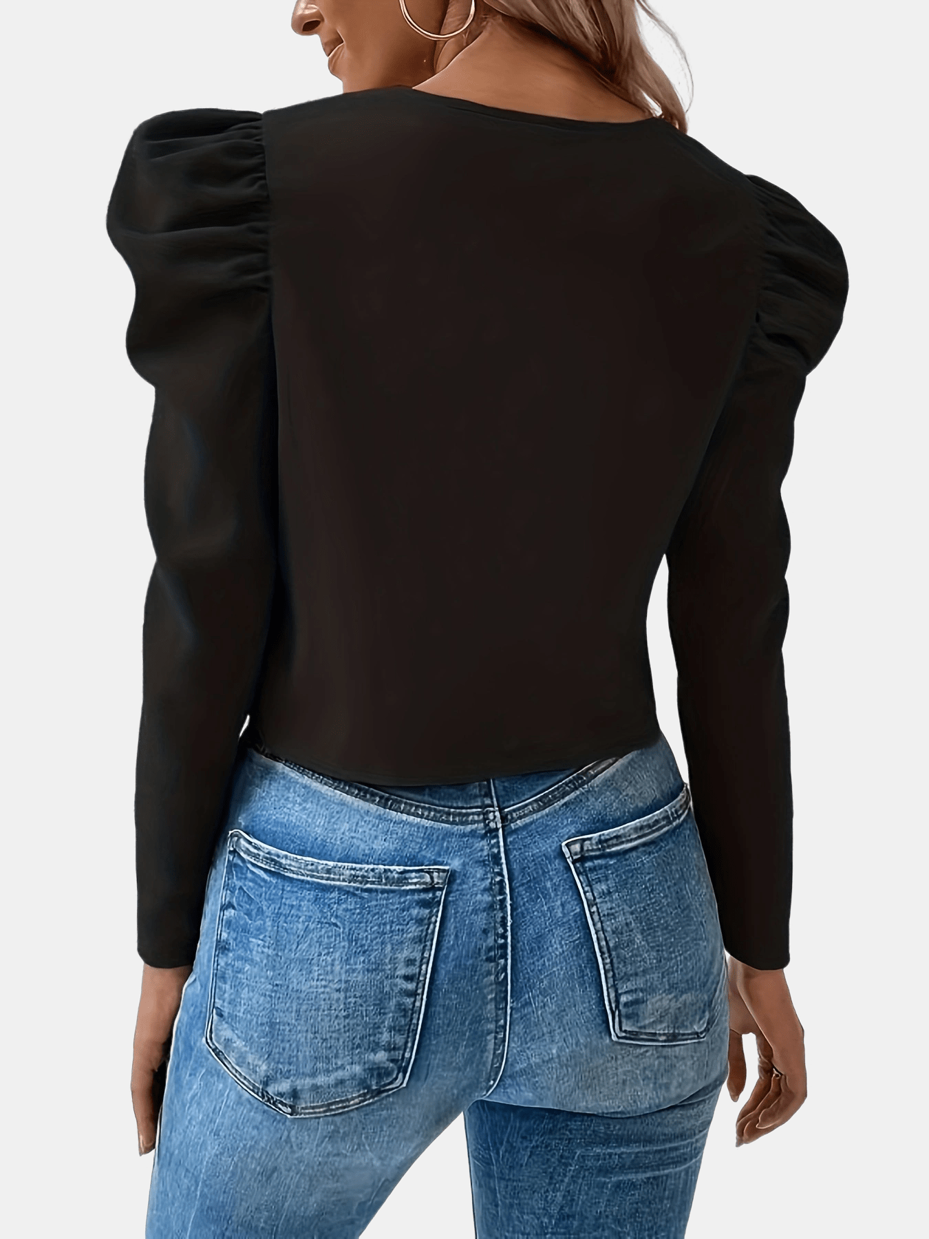 Black jacket with puff sleeves