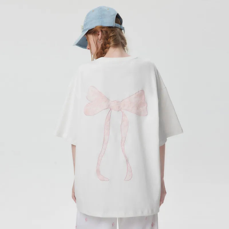 Bow Embroidered Oversized T-shirt