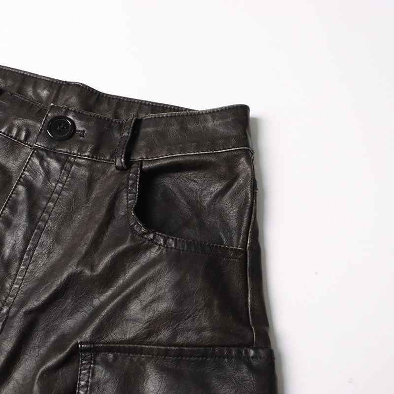 Leather Loose pants