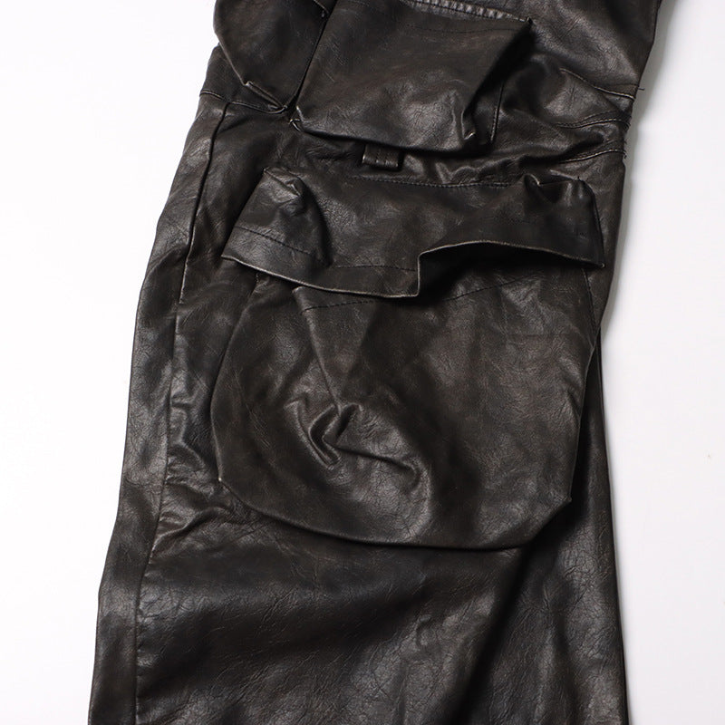 Leather Loose pants