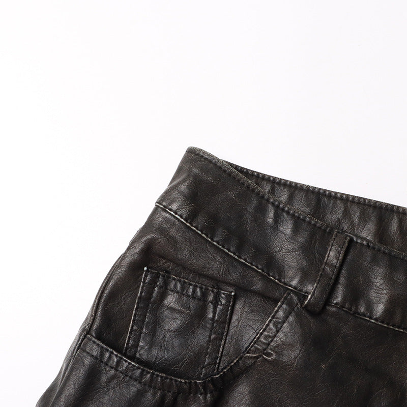 Leather Loose pants