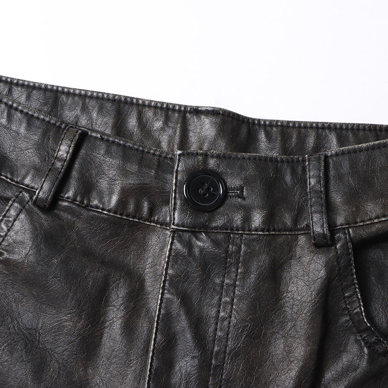 Leather Loose pants