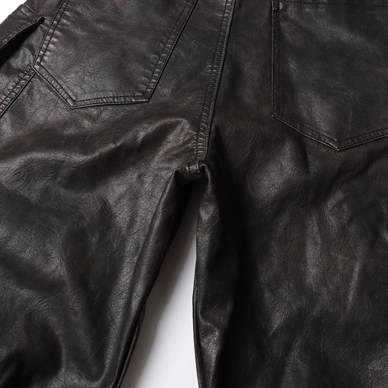 Leather Loose pants