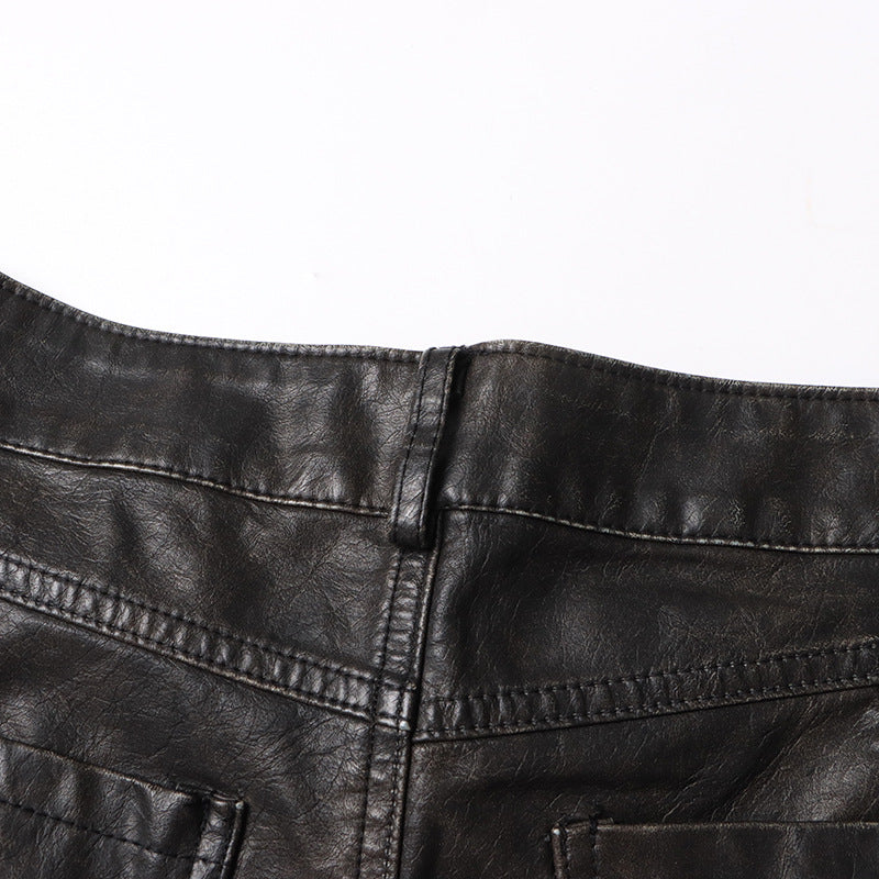 Leather Loose pants