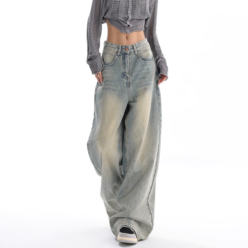 Retro Washed Loose Jeans