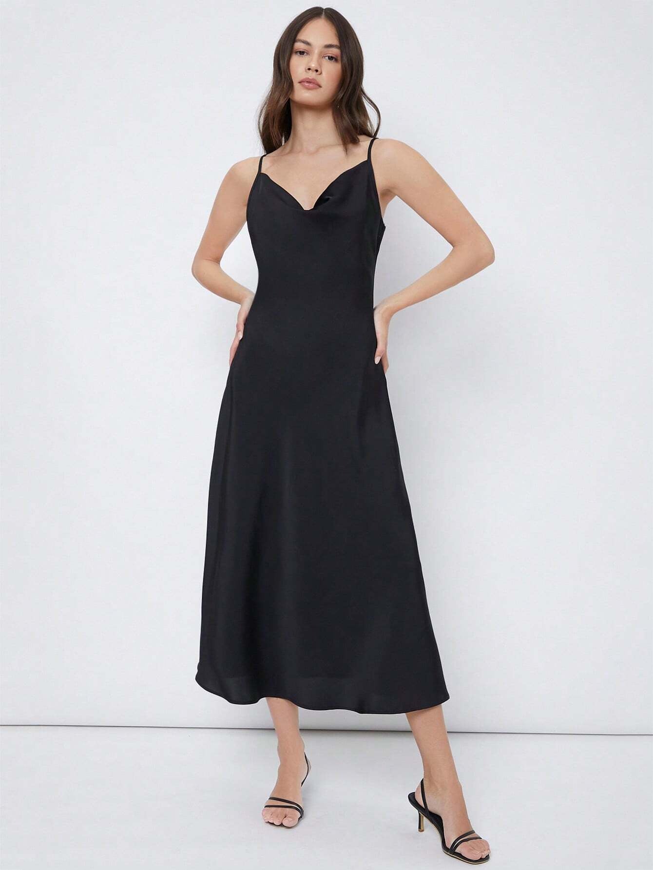 Casual satin maxi dress