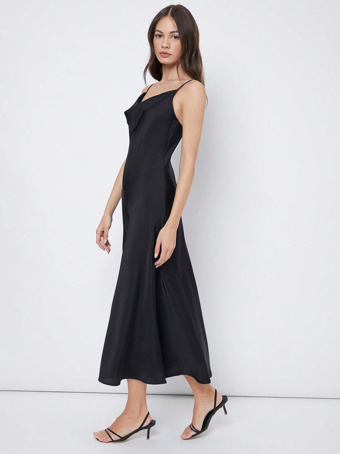 Casual satin maxi dress