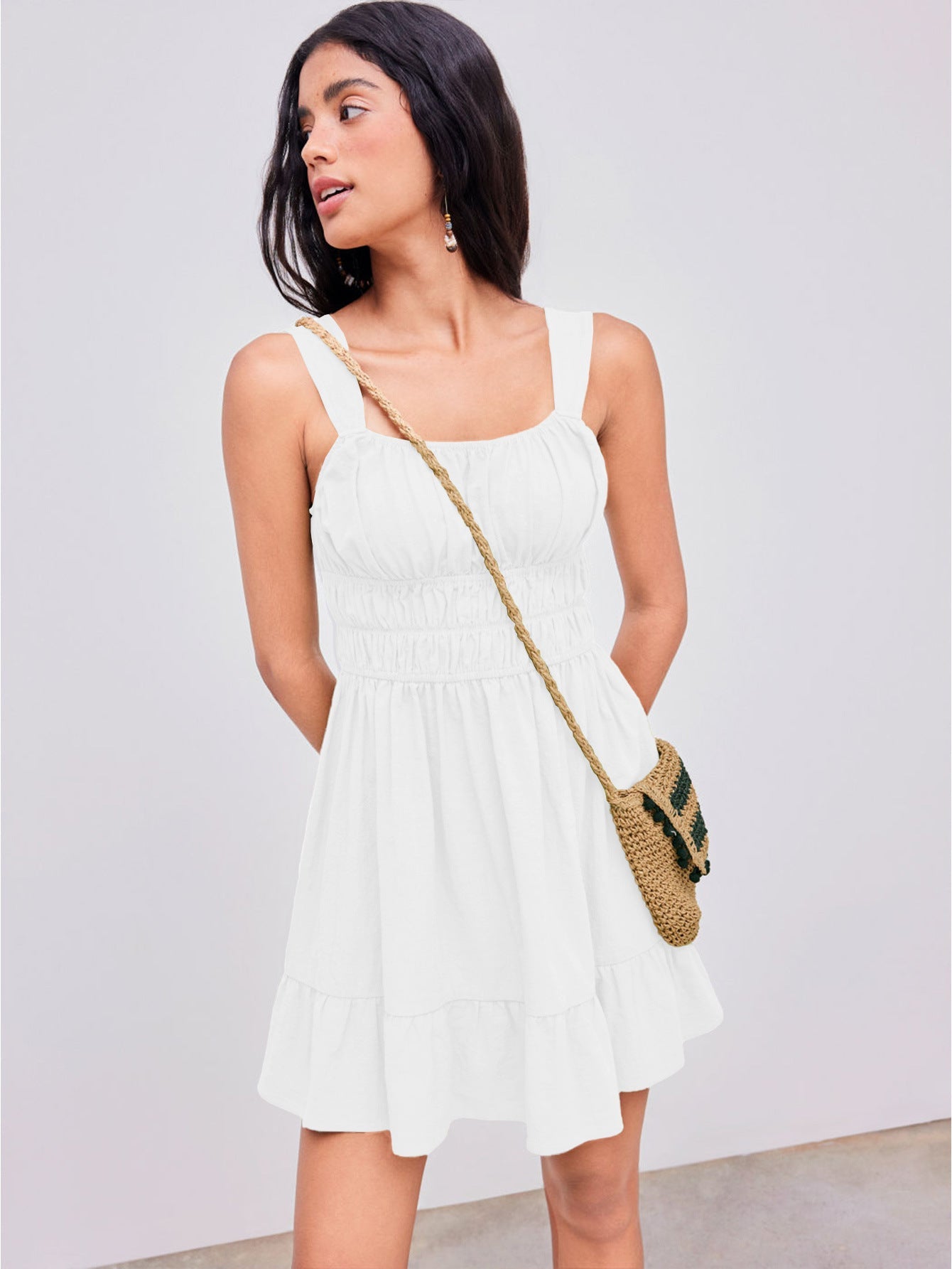 Casual white dress with texture