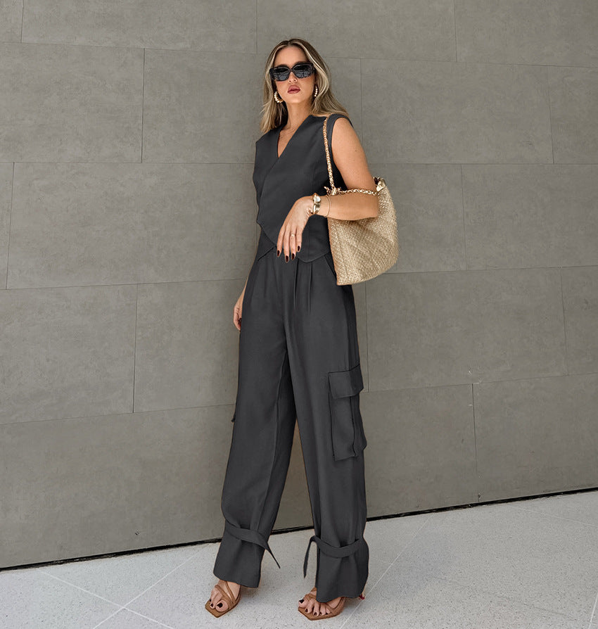 Asymmetric Vest and pants set