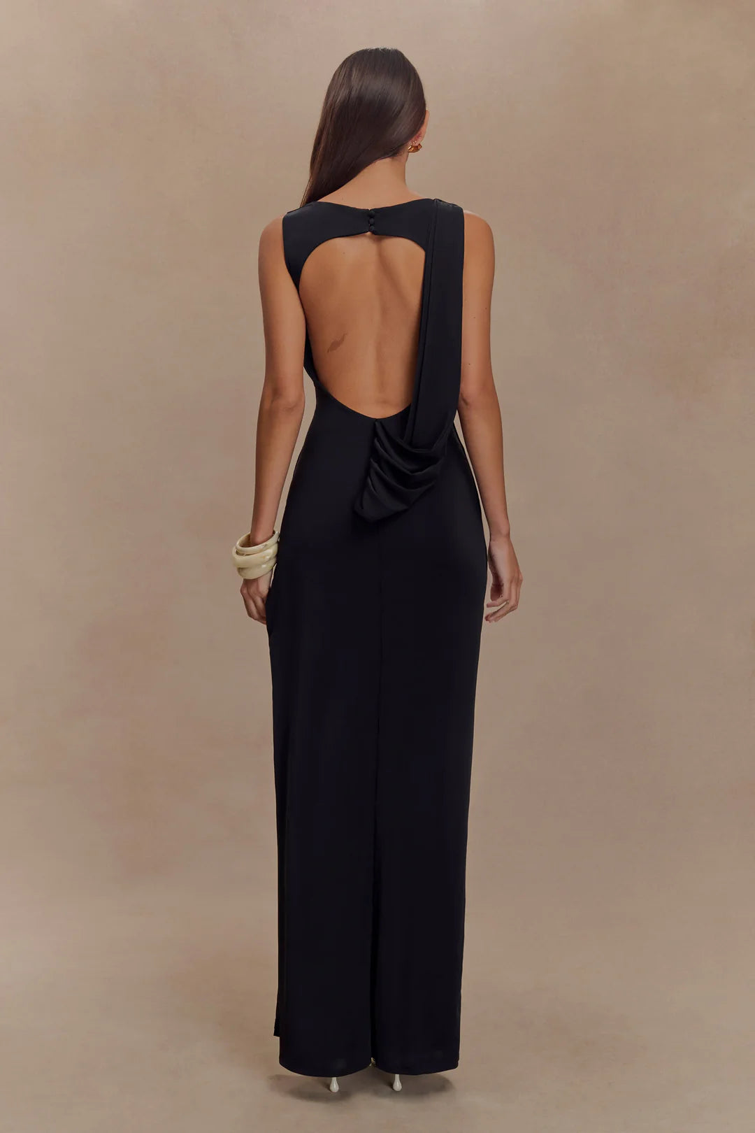 Backless Ruched Maxi Tank Dress