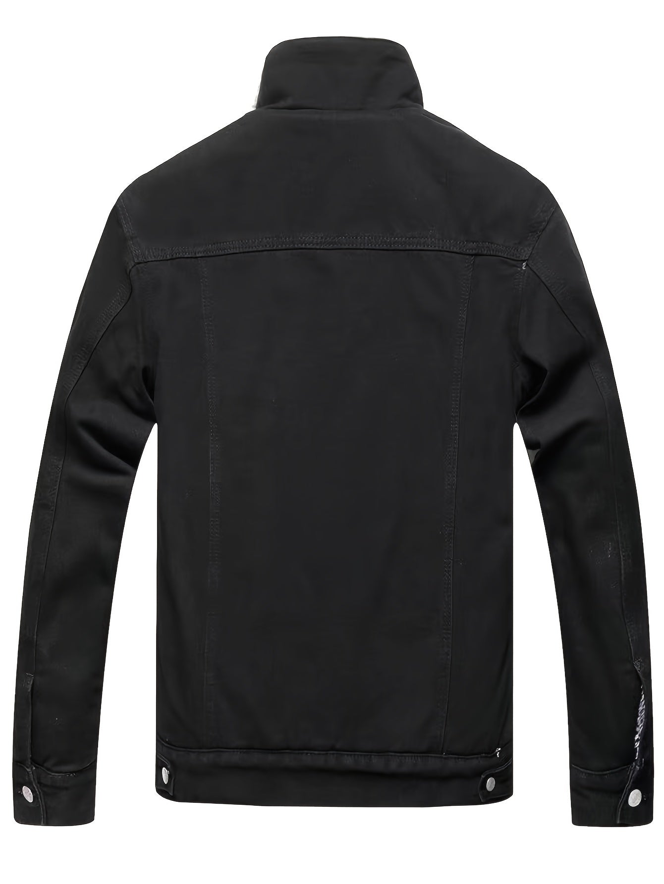 Black fleece denim jacket