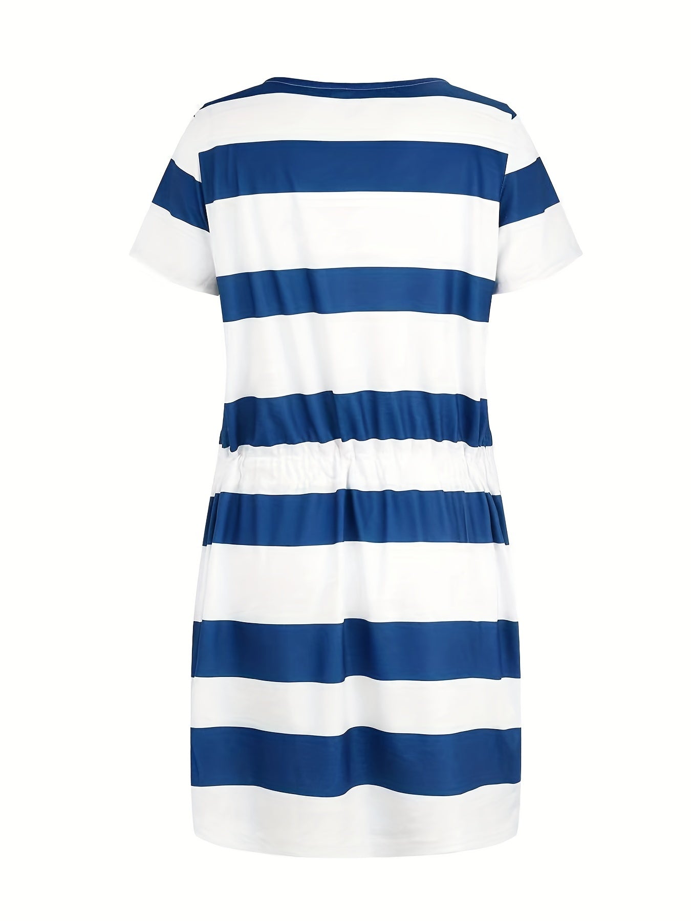 Casual dress with short sleeves and a striped design