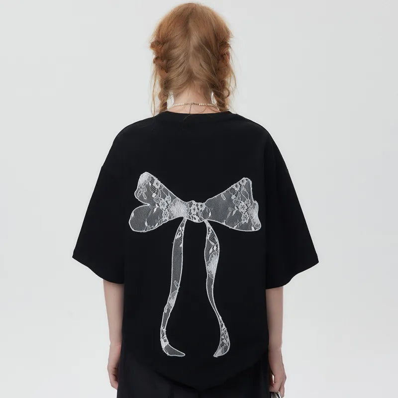 Bow Embroidered Oversized T-shirt