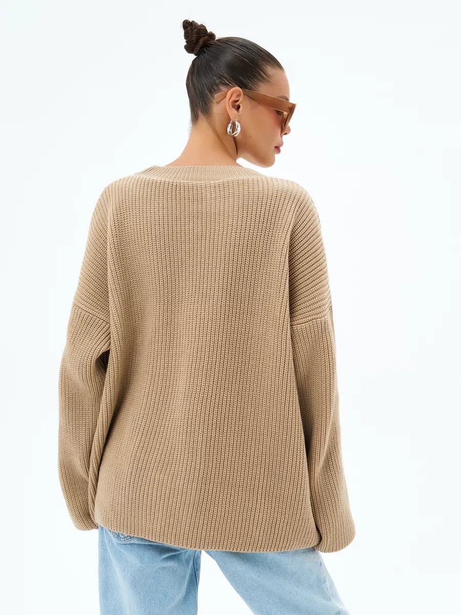 Loose Knitted Striped Sweater