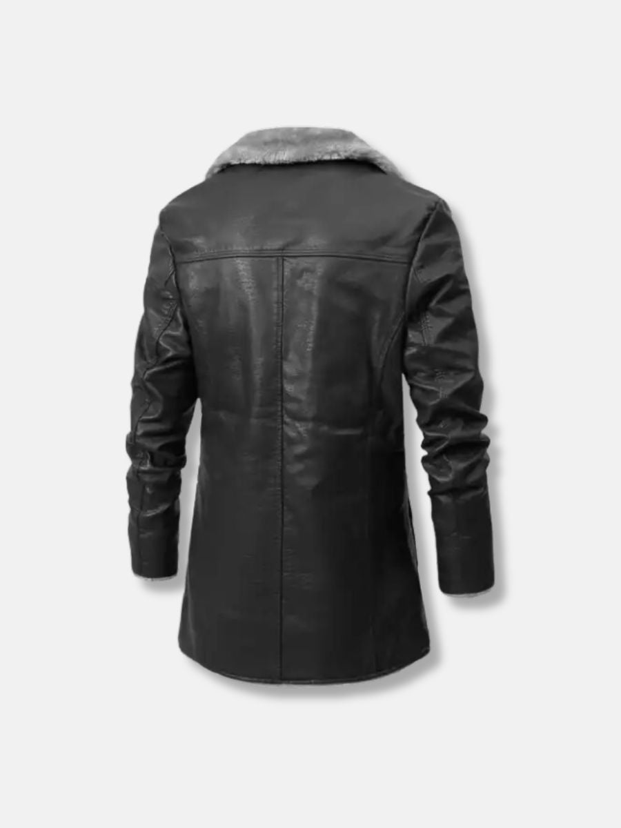 winter fleece leather jacket