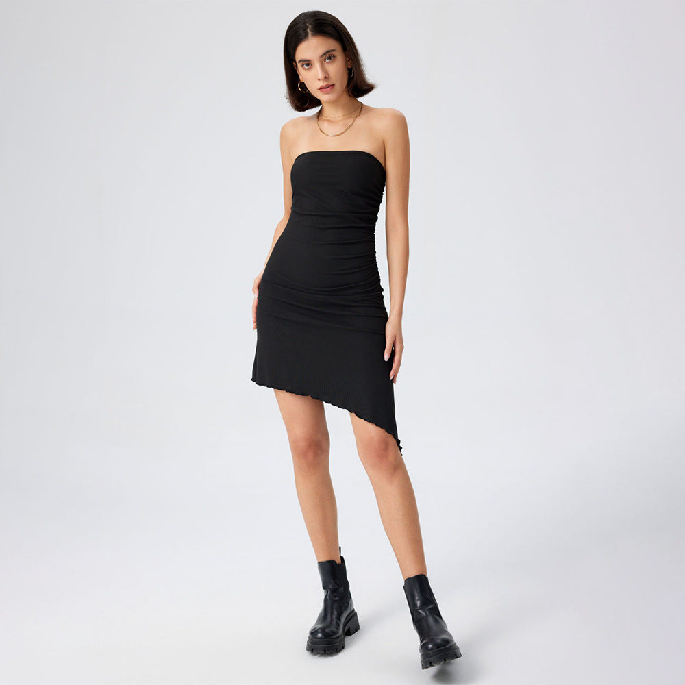 Strapless Midi Dress in Black