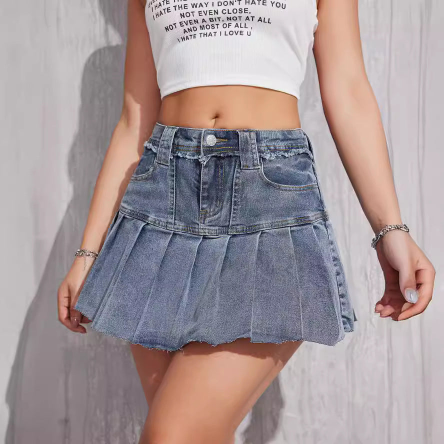 Stretchy Denim Mini Skirt