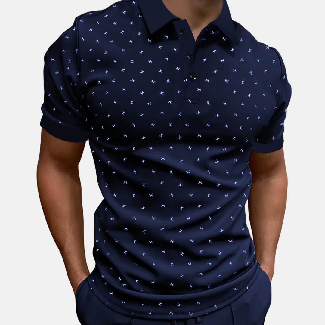 Casual men's polo with print