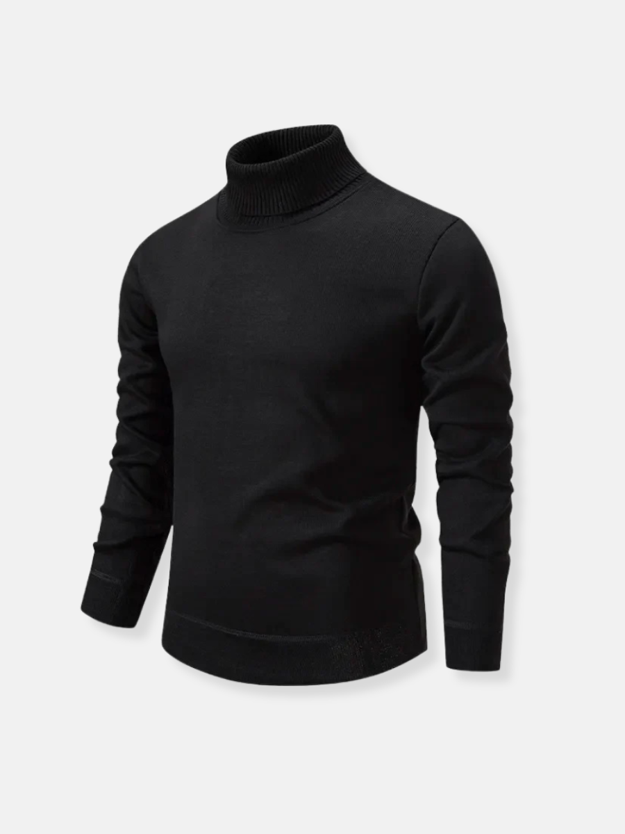 Silky turtleneck sweater made of 100% wool