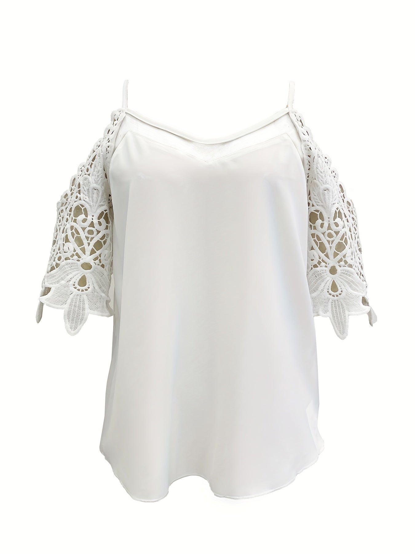 Off shoulder blouse with lace sleeves