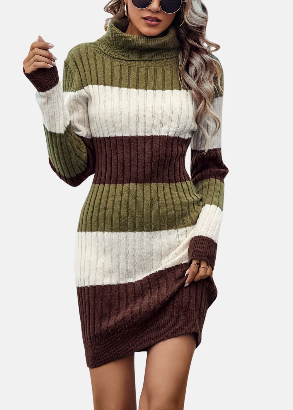 Striped sweater dress