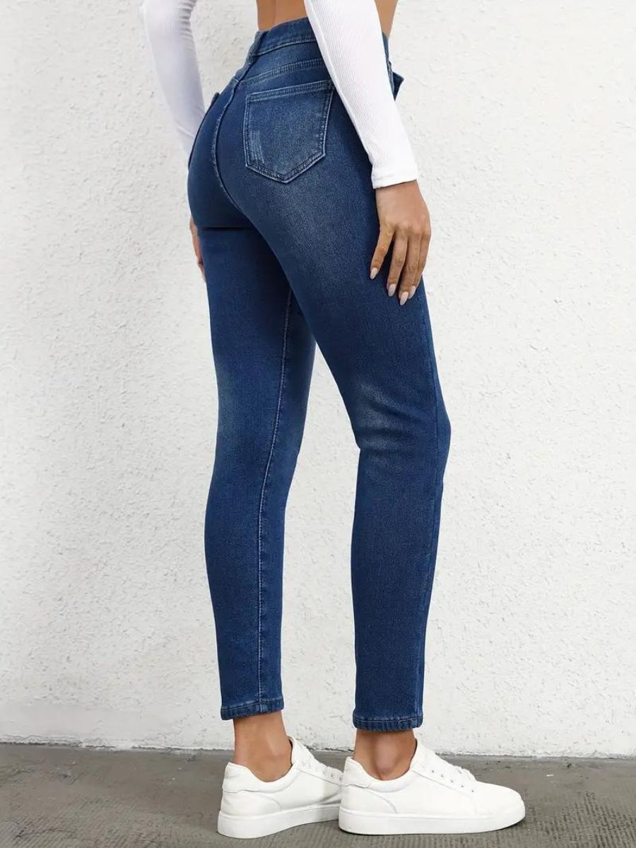 Skinny jeans with fleece insert