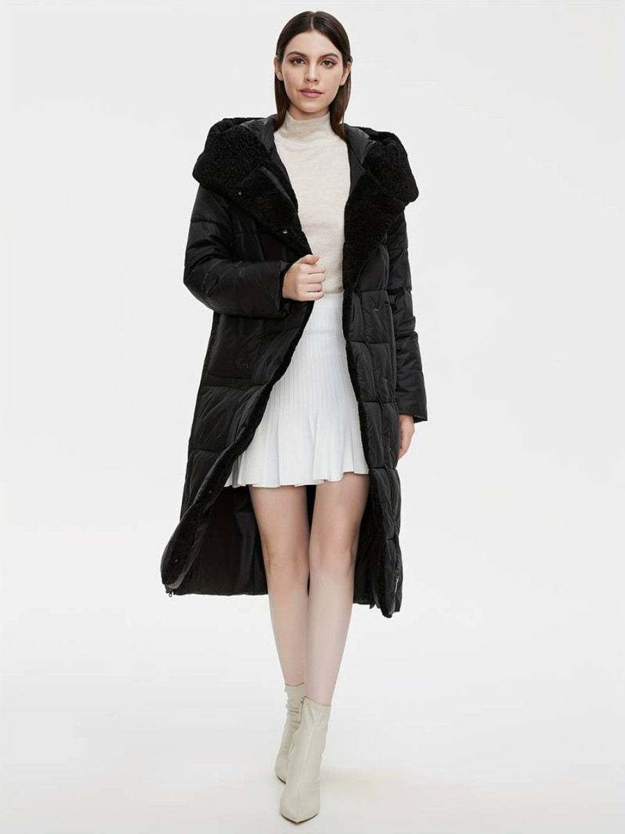 long fluffy jacket with zipper