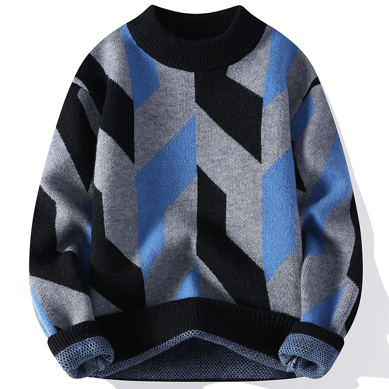 Striped warm sweater for men