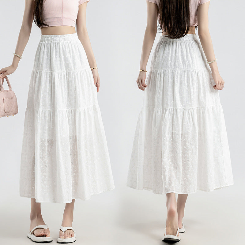 Umbrella Maxi Skirt In White